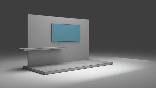 quiosco de cabina al por menor, renderizado 3D original, ilustración de espacio de copia - Foto, imagen