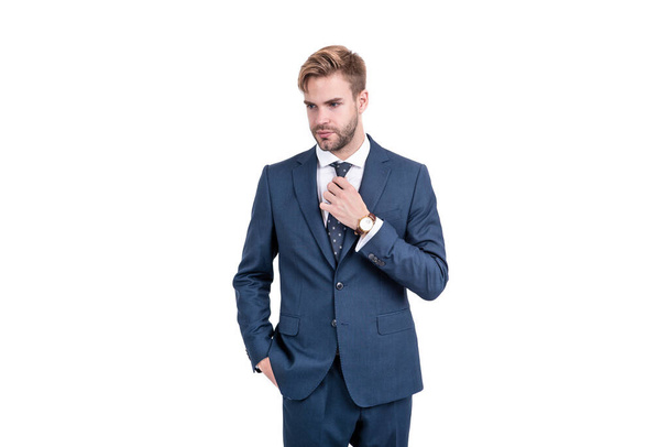 business success. successful man in businesslike suit. professional entrepreneur - Fotó, kép