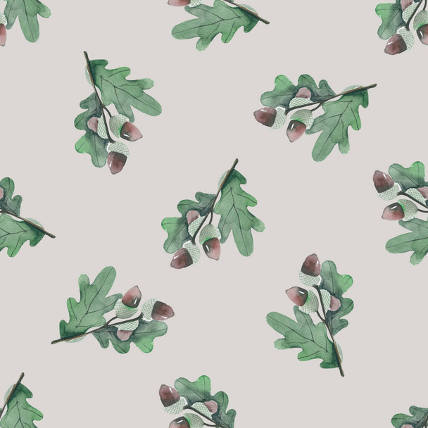 Hand drawn seamless christmas pattern. Fall winter themed background. Watercolor - Foto, afbeelding