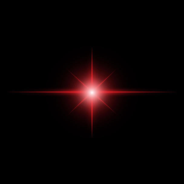 Roter Stern platzt Lichtstrahl-Vektor - Vektor, Bild