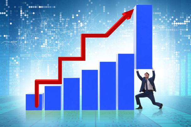 Businessman supporting economic growth on chart - Photo, Image