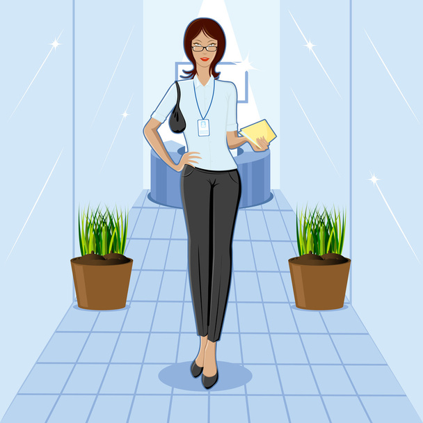 Lady in Office - Vector, Image