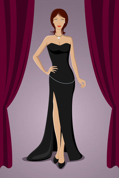 Gorgeous Lady in Party - Vector, Image