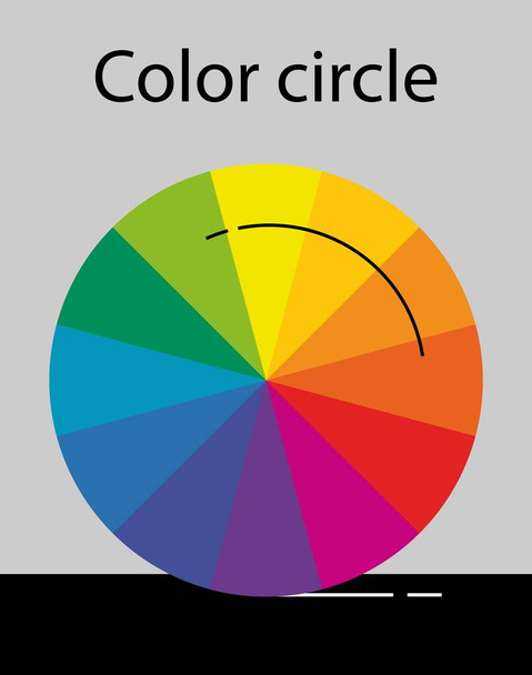 Círculo de color con 12 segmentos, Círculo de color con 12 segmentos, ilustración vectorial minimalista - Vector, Imagen
