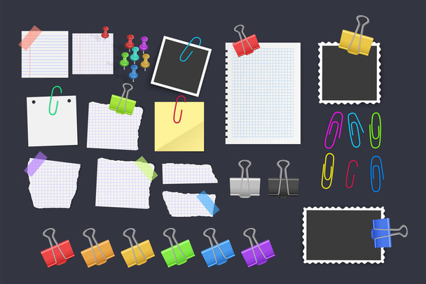 Vector school and office supplies icon set, office tools, vector format - Vector, Image