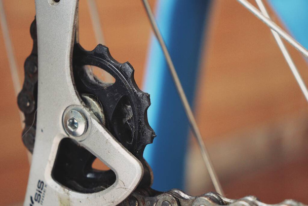 Cierre de rueda de bicicleta de engranaje - Foto, Imagen