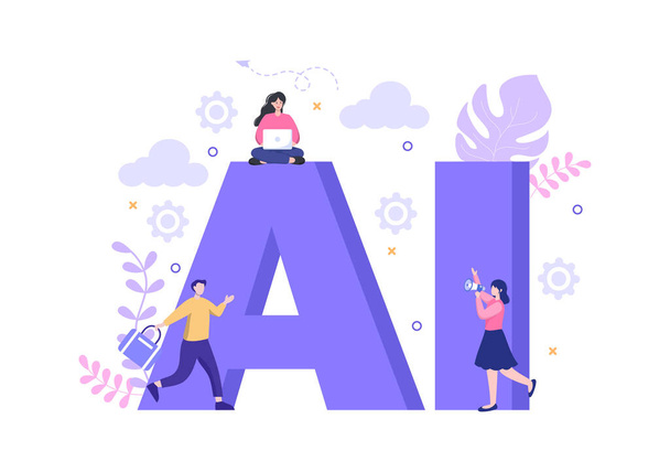 Artificial Intelligence Digital Brain Technology and engineering Concept With Programmer Data or Systems that can be set up in a Scientific Context. Vector Illustration - Vector, Image