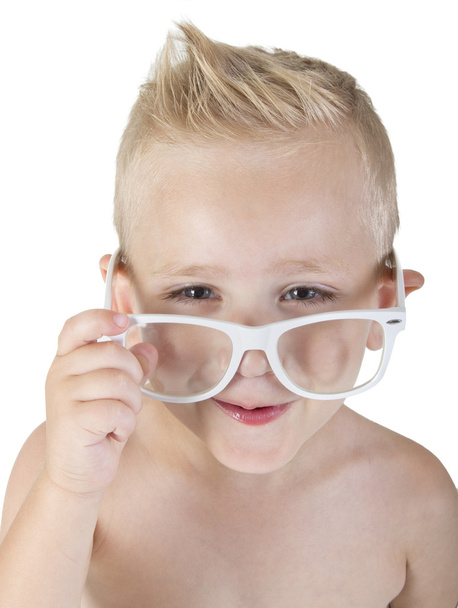 little boy with glasses smiling - Фото, зображення
