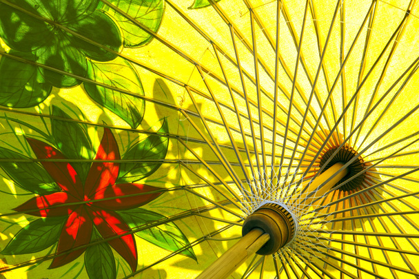struktura barevný obraz onf ručně vyrobené bambusové dřevo deštník - Fotografie, Obrázek