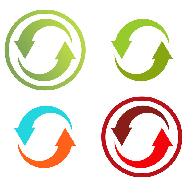 4 iconos coloridos aislados para reciclar (o infografía
) - Vector, Imagen