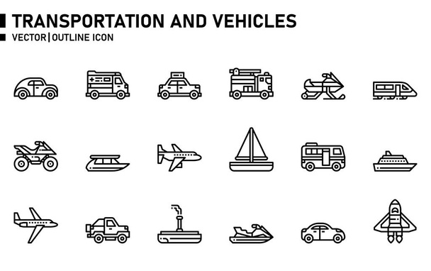 Ikona transportu i pojazdów do strony internetowej, aplikacji, drukowania, dokumentu, projektowania plakatu, itp.. - Wektor, obraz