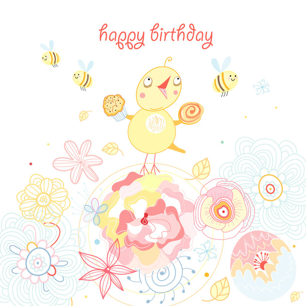 Greeting cards birthday - Vector, imagen