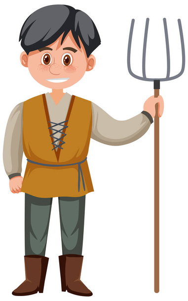 Medieval male historical cartoon characters illustration - Вектор,изображение