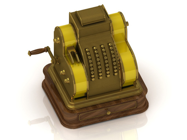 Old golden cash register  - Φωτογραφία, εικόνα