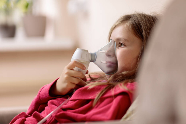 child patient inhalation therapy by the mask of inhaler - Photo, Image
