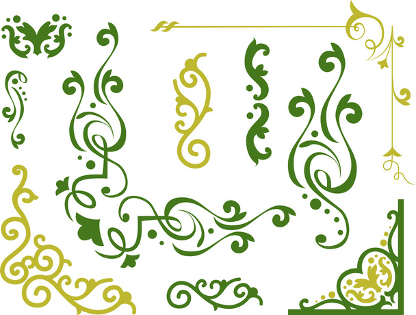 виноградні лози в зелений і золото - Фото, зображення