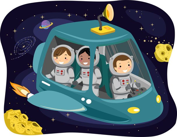 Crianças montando uma nave espacial
 - Foto, Imagem