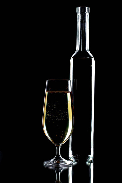 Glasses of wine on a black background. - Photo, Image