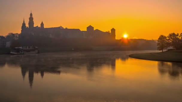 Mooie Wawel Castle bij zonsopgang - Video