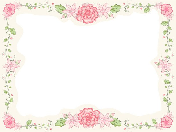 Frame Featuring Intertwined Flowers - Photo, Image