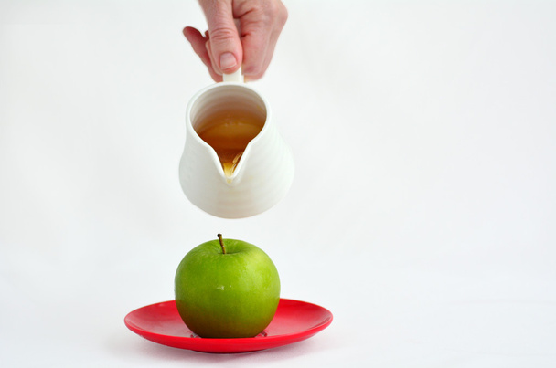 Μήλα και μέλι - Φωτογραφία, εικόνα