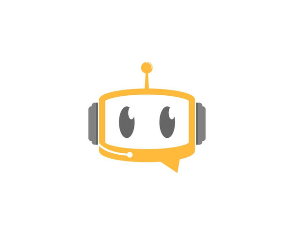 Kabarcık sohbet şekilli robot kafası - Vektör, Görsel