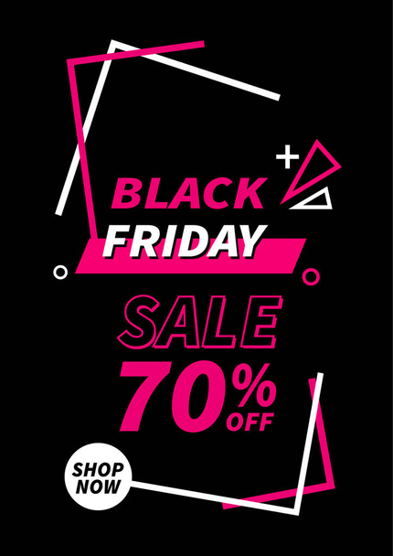 creative and simple black friday discount sale poster flyer social media post template design - Vector, Image