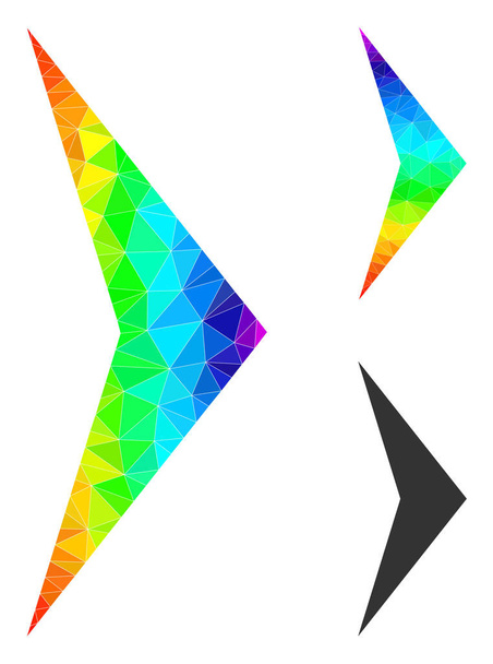 Vector Polygonal Arrowhead Right Icon with Spectral Colored Gradient - Vector, imagen
