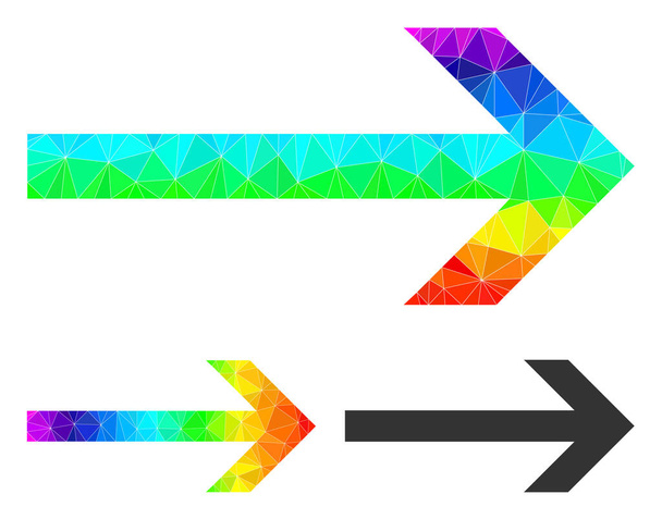 Vector Triangle Filled Arrow Right Icon with Spectral Colored Gradient - Vector, imagen