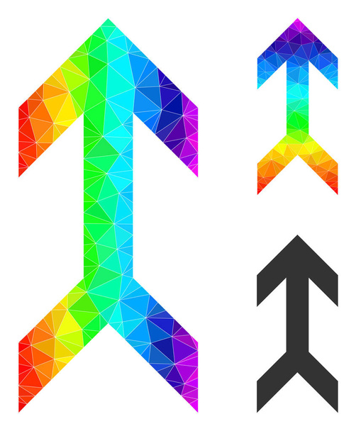 Vector Lowpoly Arrow Up Icon with Spectral Colored Gradient - Vector, imagen