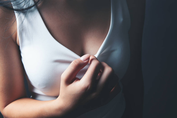 young woman sexually holding breasts - Fotoğraf, Görsel