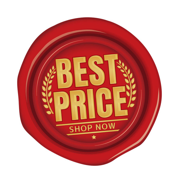 Ikona najlepszej ceny ilustracja dla witryny e-commerce itp. (motyw z wosku uszczelniającego ) - Wektor, obraz