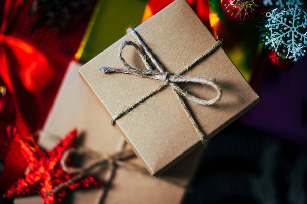 gift box for Christmas and Newyear holiday background - 写真・画像