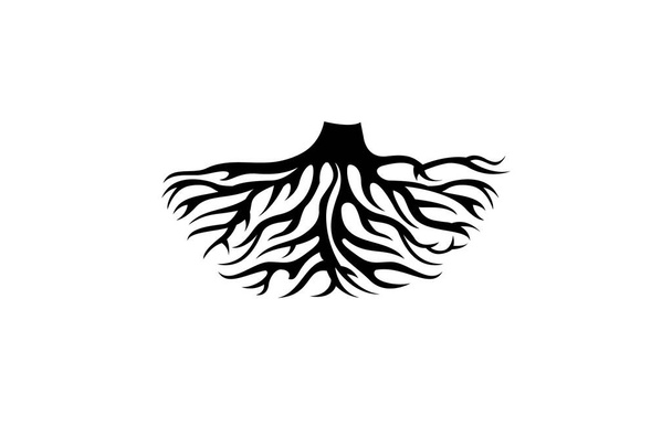 Vida abstracta creativa raíz sobre fondo blanco vector logotipo diseño plantilla  - Vector, imagen