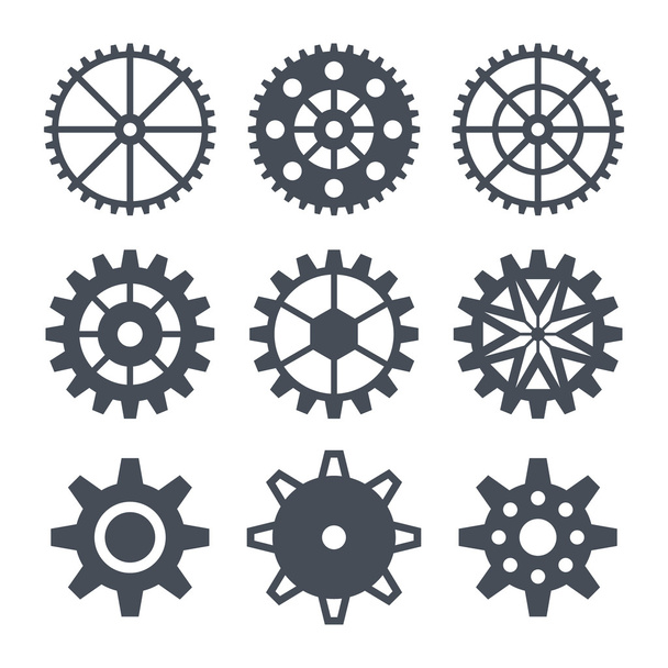 Icons cogwheel - Vector, imagen