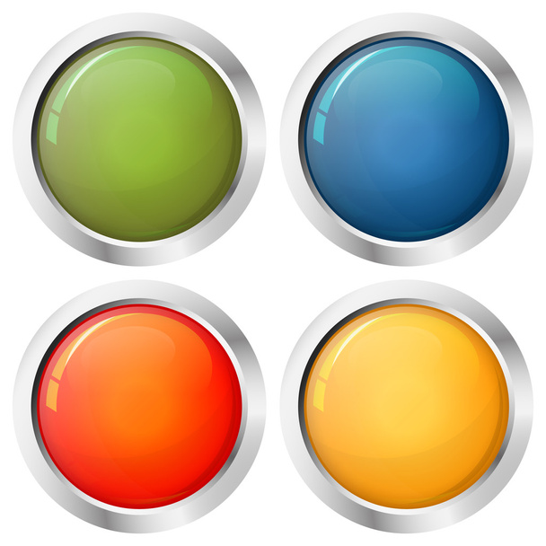 πρότυπο κουμπιών τέσσερα χρώματα - Διάνυσμα, εικόνα