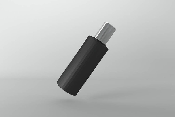 Egy szürke alapon izolált parfümös üveg 3D-s renderelése - Fotó, kép