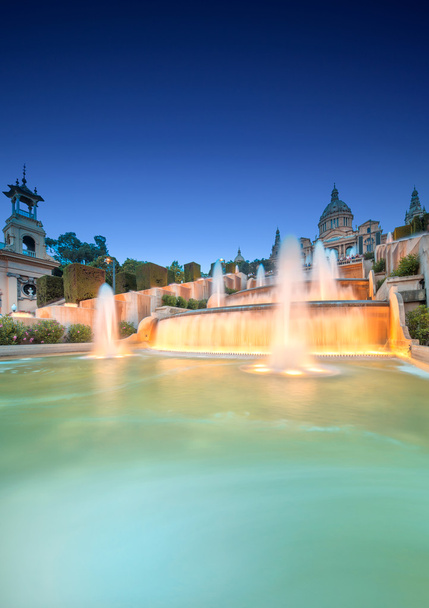 night view of Magic Fountain in Barcelona - Photo, image