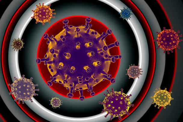 Coronavirus hastalığı COVID-19 salgını geçmişi. Corona virüsünü tüm dünyaya yaymayı bırak. - Fotoğraf, Görsel