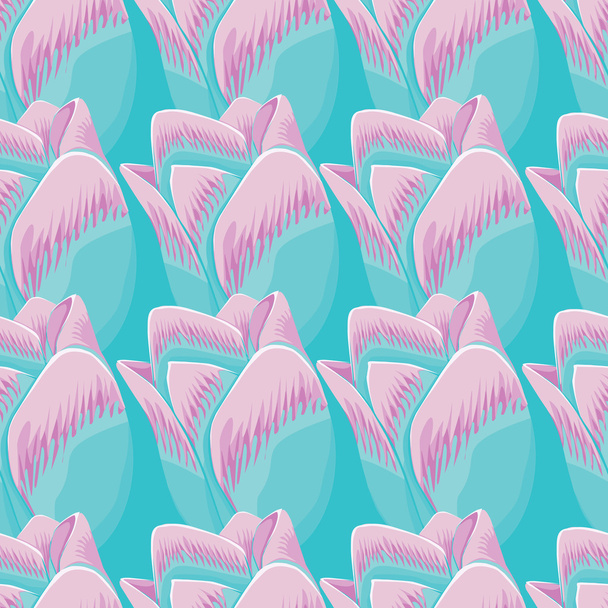 Seamless blue background with tulips - Vector, Image