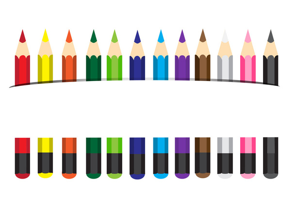 Vector illustration Colored pencils - Vector, Image