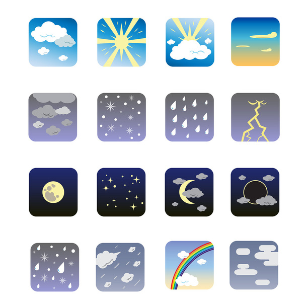 Weather icon set - Vector, Image