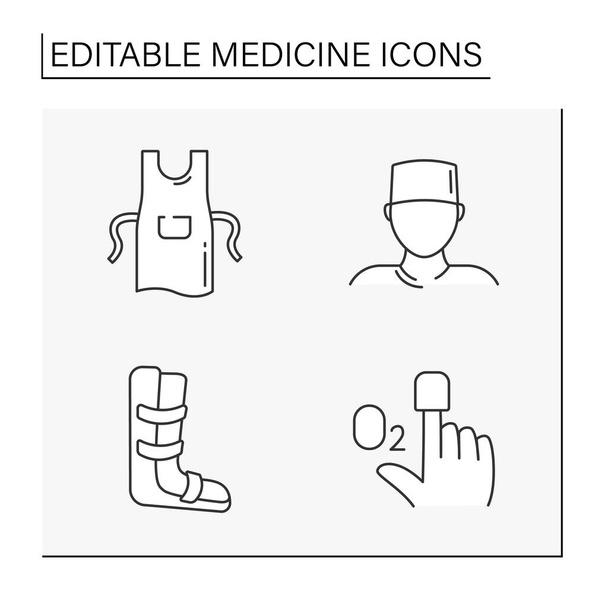 Medicine line icons set - Vector, Image