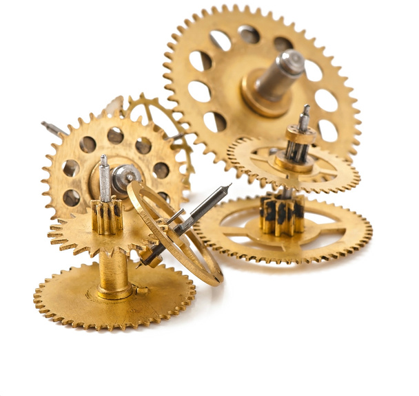 Mechanical clock gears - Fotoğraf, Görsel