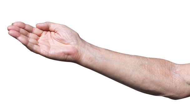 Arbeiter Hand mit einer geschälten Handfläche - Foto, Bild