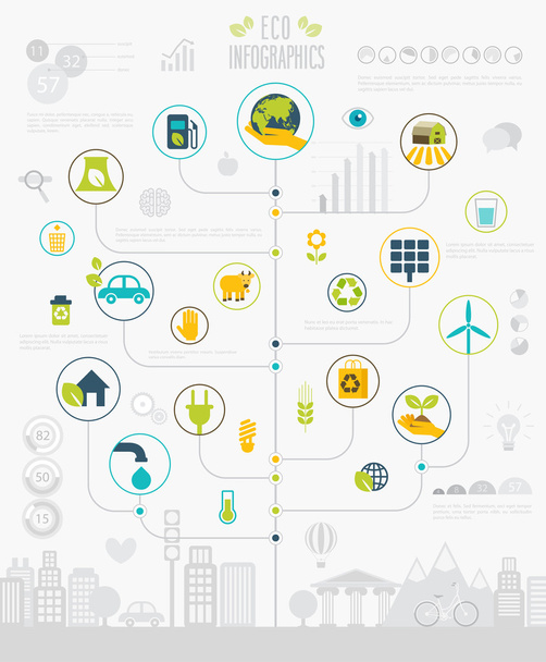 Ecology Infographic set with charts and icons. - Vektor, kép