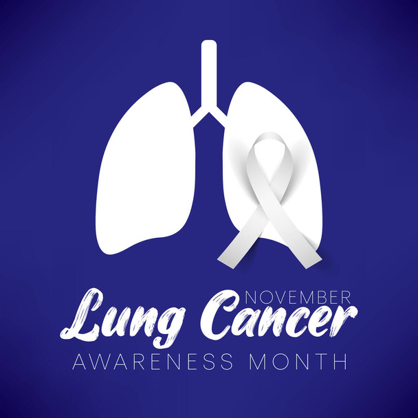 Lung Cancer awareness month is observed every year in November, lungs are two spongy organs in chest that take in oxygen when you inhale and release carbon dioxide when you exhale. Vector illustration - Vector, Image