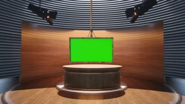 3D Virtual TV Studio News , TV On Wall.3D Virtual News Studio Background Loop - Záběry, video