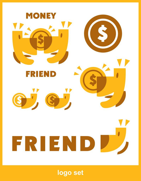 logo pieniądze przyjaciel pies zestaw - Wektor, obraz