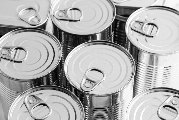 high angle tall tin cans. High quality photo - Foto, Imagem